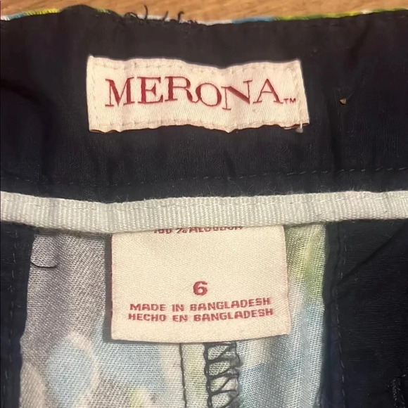 Merona Women's Floral Shorts - Black and Green - Picture 2 of 8